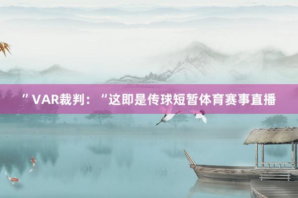 ”VAR裁判：“这即是传球短暂体育赛事直播