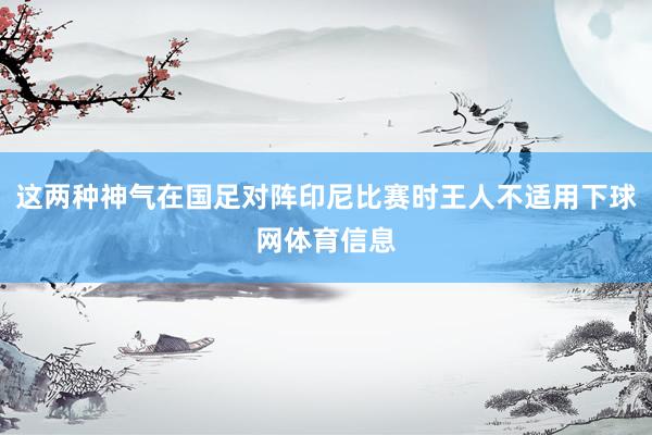 这两种神气在国足对阵印尼比赛时王人不适用下球网体育信息