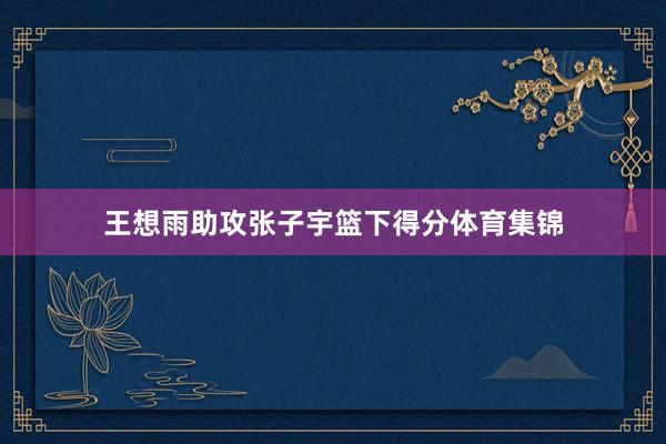 王想雨助攻张子宇篮下得分体育集锦