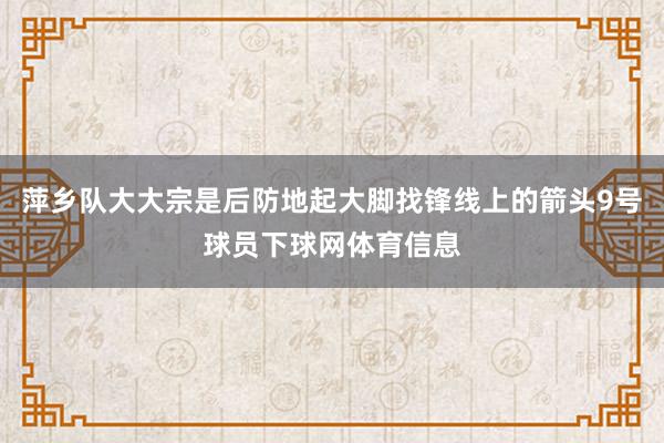萍乡队大大宗是后防地起大脚找锋线上的箭头9号球员下球网体育信息