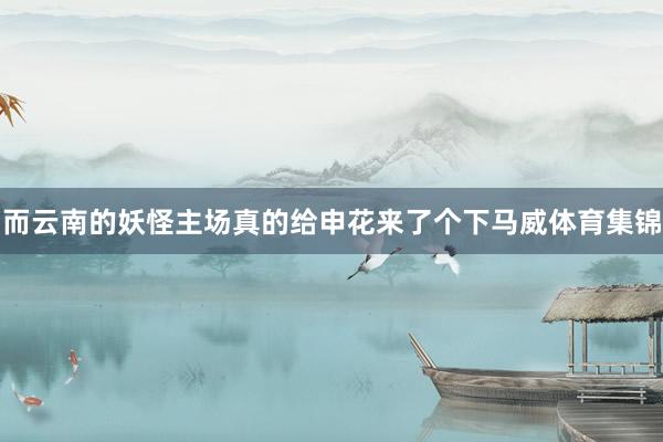 而云南的妖怪主场真的给申花来了个下马威体育集锦