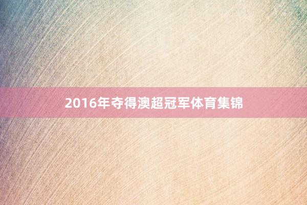 2016年夺得澳超冠军体育集锦
