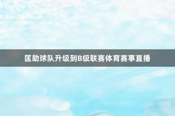 匡助球队升级到B级联赛体育赛事直播