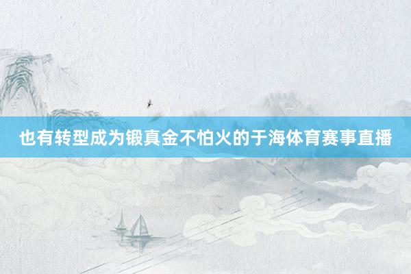 也有转型成为锻真金不怕火的于海体育赛事直播