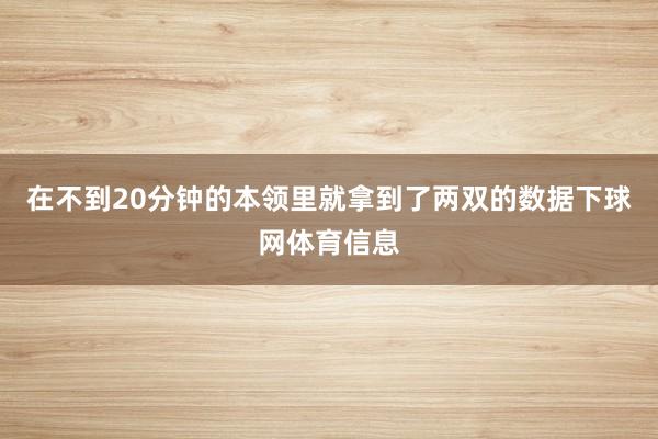 在不到20分钟的本领里就拿到了两双的数据下球网体育信息