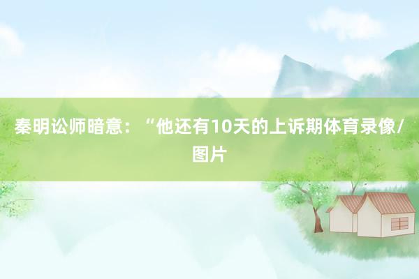 秦明讼师暗意：“他还有10天的上诉期体育录像/图片